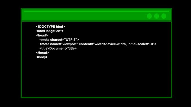 video animation terminal cmd prompt with a programming code software, on a transparent background with alpha channel set to zero