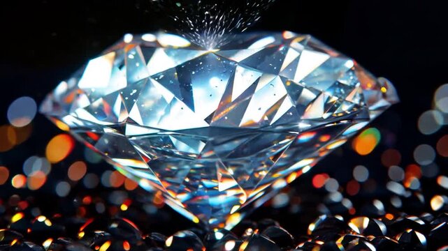 glittering diamond that seems real. Surface blemishes and flaws