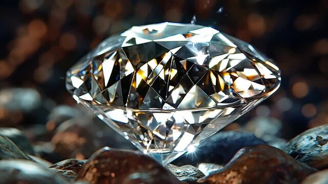 glittering diamond that seems real. Surface blemishes and flaws