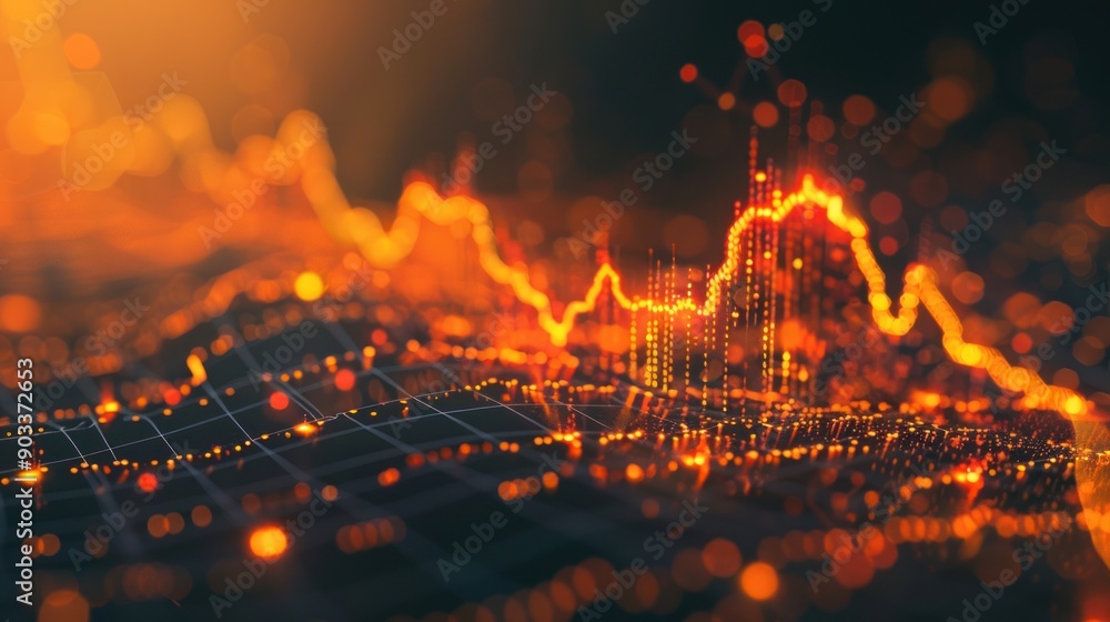 Canvas Prints Abstract Stock Market Chart