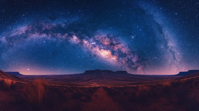 Serene Night on Gran Sabana Plateau: Milky Way Over Vast Landscape