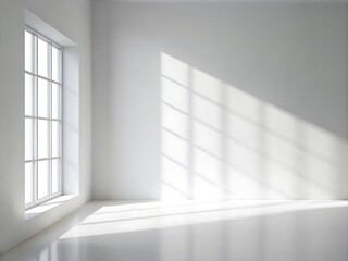 Obraz premium White Room with Window and Sunbeams.