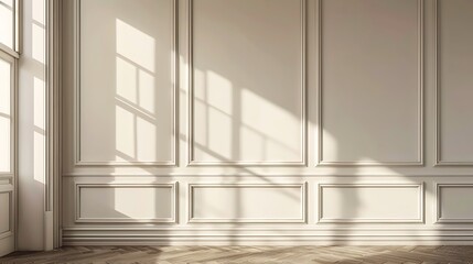 Obraz premium Sunlit Interior with Wainscot Paneling