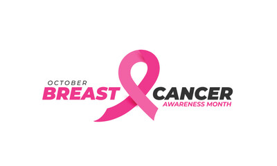 Breast Cancer Awareness Month. background, banner, card, poster, template. Vector illustration.