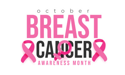 Breast Cancer Awareness Month. background, banner, card, poster, template. Vector illustration.