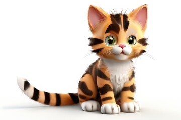 Obraz premium the AI Image Generator, 3D cute cat with big eye