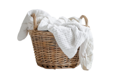 Laundry basket on transparent background
