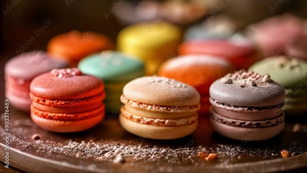 Canvas Prints  Deliciously tempting macarons in a rainbow of colors