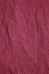 Red cotton fabric texture background, Wrinkle surface textile, wallpaper, banner, vertical