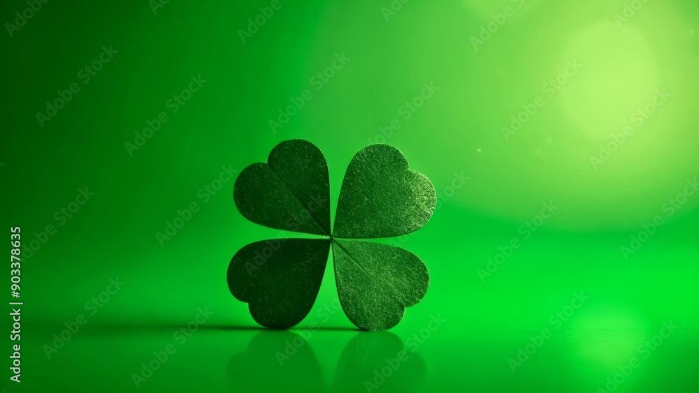 Sticker  Luck of the Irish  A fourleaf clover in a vibrant green backdrop