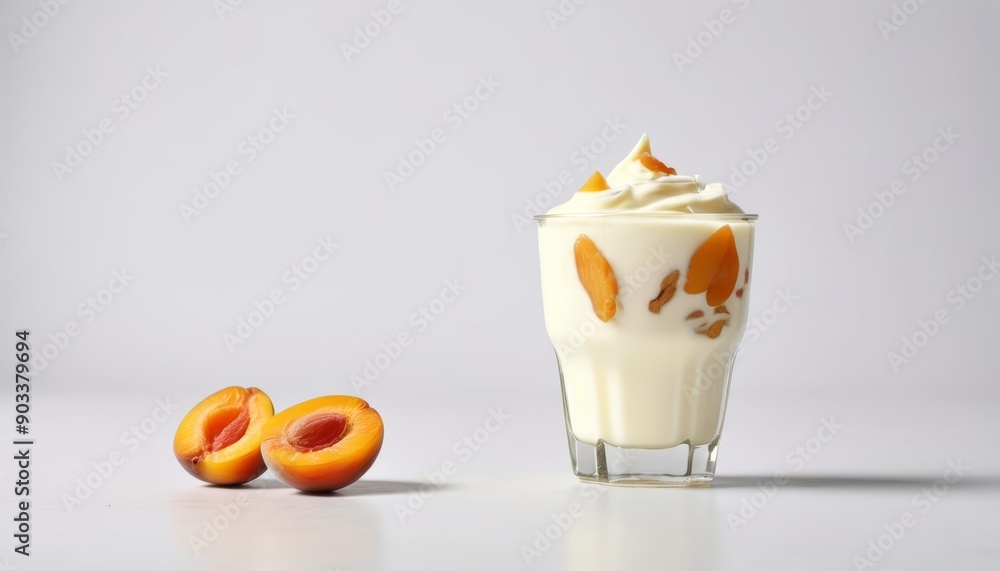 Canvas Prints  Delicious dessert with peaches and cream