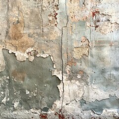 Obraz premium Closeup of a weathered, cracked concrete wall with peeling paint.