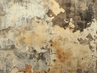 Wall murals Grunge textured wall with peeling paint and cracks.