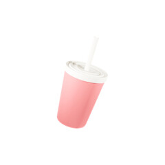 3d illustration of drink cup with straw