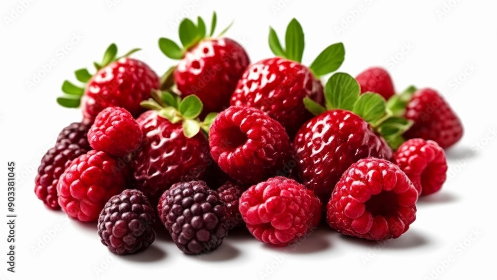 Wall mural  Fresh ripe raspberries ready for a healthy snack