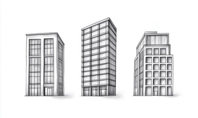 Fototapeta premium sketch of modern building