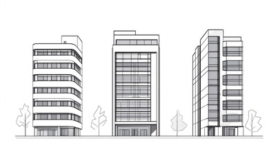 sketch of modern building