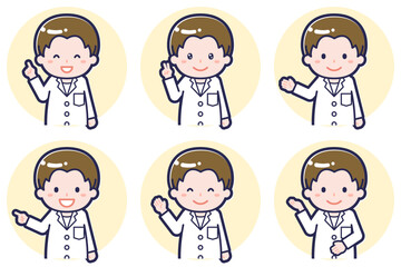 男性薬剤師のポーズセット_03