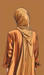 person in a white coat stand up