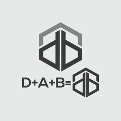 DAB Letter Logo Design. Creative Modern D A B Letters icon vector Illustration.