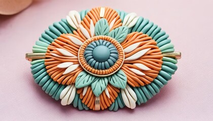 Obraz premium Vibrant handmade jewelry piece with a floral design