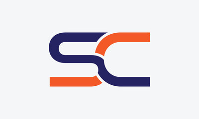 SC letter design logo logotype icon concept with serif font and classic elegant style look vector 