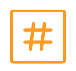シンプルなオレンジ色のハッシュタグ