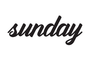 happy Sunday letter calligraphy banner