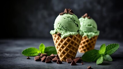  Deliciously tempting mint chocolate chip ice cream cones