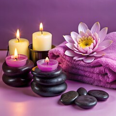spa, soft towels, aroma oils, massage stones