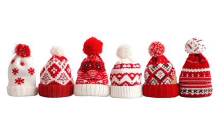 Wool beanies hat on transparent background