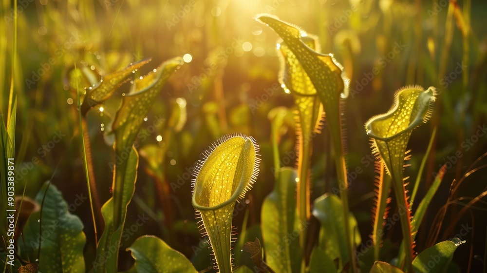 Poster Sunlight illuminating Pitcher Plants