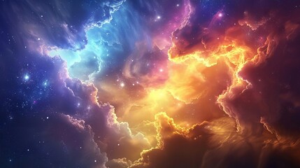 Colorful space galaxy cloud nebula. Stary night cosmos. Universe science astronomy. Supernova background wallpaper 