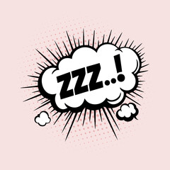 Hand drawn zzz symbol for sleeping, doodle illustration vector
