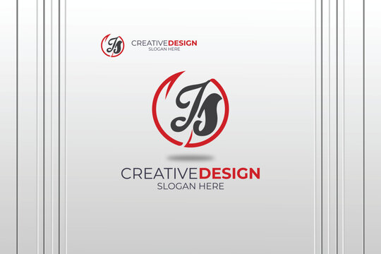 vector js Letter minimalist creative business company Logo Design Free Icon