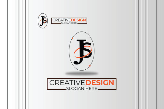 vector js Letter minimalist creative business company Logo Design Free Icon