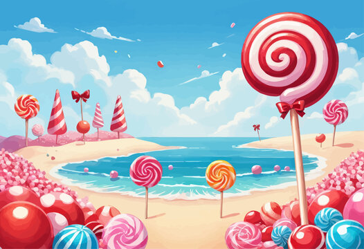 Sweet Treats: A Sugar-Coated Beach Scene