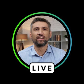 Square Circular Live Social Feed Overlay Frame