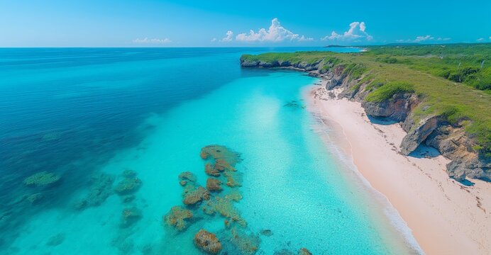 AI generated Boca Paila Mexico. A breathtaking view of Boca Paila, with its pristine beaches and turquoise waters, under a bright sunny sky