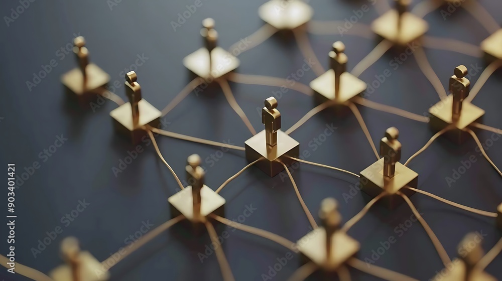 Poster building connections: a strategic overview of team collaboration using wooden figures and visual net