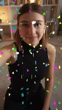 Vertical Falling Colorful Confetti