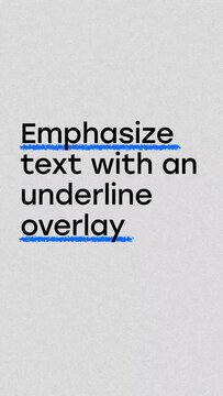 Vertical Left Aligned Auto Underline Text Overlay