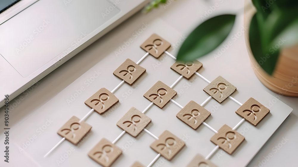 Poster building connections: a strategic overview of team collaboration using wooden figures and visual net