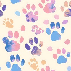Fototapeta premium seamless pattern with paw