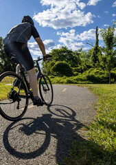 Fototapeta premium person riding a bicycle
