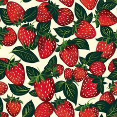 seamless pattern with strawberries