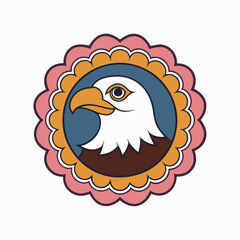 Unique Eagle Logo Design with Decorative Frame Vector Art Illustration