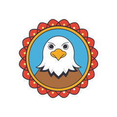 Unique Eagle Logo Design with Decorative Frame Vector Art Illustration