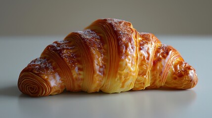 Golden-Brown Croissant Elegance: Studio Close-Up in Photorealism