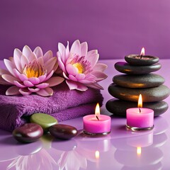 spa, soft towels, aroma oils, massage stones